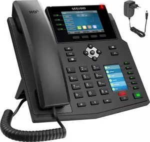 IP tālrunis GEQUDIO GX5+ ar ārēju barošanas bloku WA9550