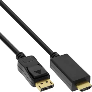 InLine DisplayPort to HDMI converter cable 4K 60Hz black 7.5m