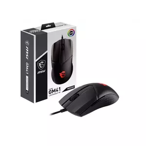 MSI CLUTCH GM41 LIGHTWEIGHT V2 Gaming Mouse 'RGB, upto 16000 DPI, low latency, 65g, Frixion Free Cable, Symmetrical design, OMRON Switches, NVIDIA REFLEX, Center'