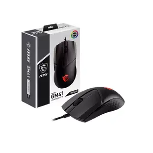 Spēļu pele MSI CLUTCH GM41 LIGHTWEIGHT V2 — ambidextra, optiskā 16000 DPI, 65 g, 6 pogas, USB Type-A, RGB