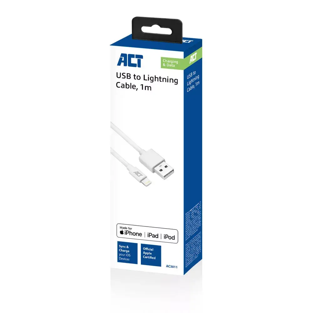 ACT USB 2.0 charging/data cable A male - Lightning male Photo 4