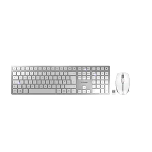 CHERRY DW 9100 SLIM tastatūra Pele iekļauta Universāls RF bezvadu sakari + Bluetooth QWERTY Britu angļu valoda Sudrabs