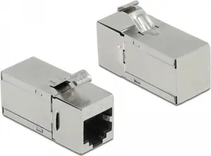 DeLOCK Keystone Module RJ45 jack to RJ45 jack Cat.6A 90° angled