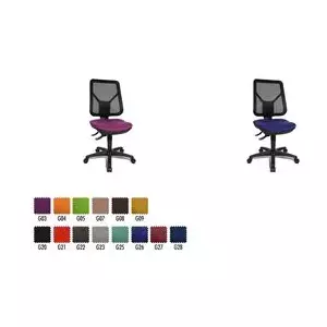 TopsTar biroja grozāmā krēsla sēdekļa augstums 430-510 mm melns ar jostas balstu bez roku balstiem (AN800G200)