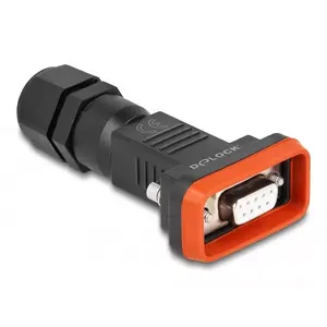 DeLOCK D-Sub 9 pin female IP67 водонепроницаемый разъем черный оранжевый