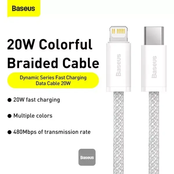 Кабель USB-C→Lightning Baseus CALD000102 20W 2м Photo 3
