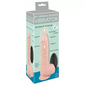 Vibrator Medical Silicone RC Vibrator — Liquid Silicone, 21 cm length, 15.5 cm insertion, Ø 3.5–4.2 cm, rechargeable, remote-controlled, waterproof