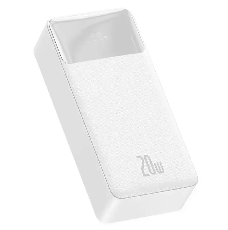 Portatīvais akumulātors Baseus Bipow Litija polimērs (LiPo) 30000 mAh 2xUSB USB-C 15W Balts Photo 2
