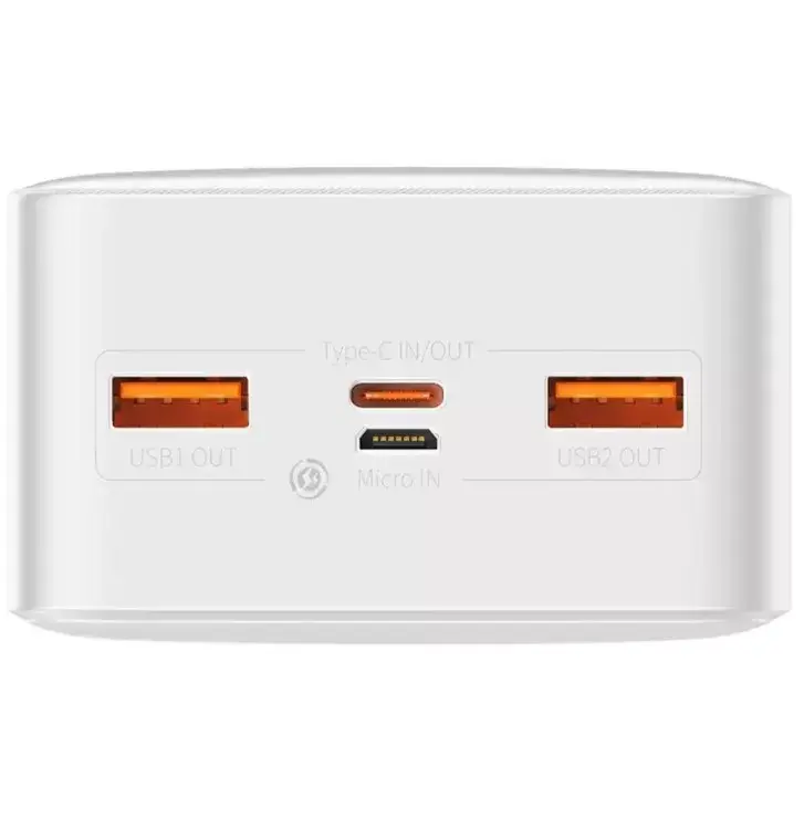 Portatīvais akumulātors Baseus Bipow Litija polimērs (LiPo) 30000 mAh 2xUSB USB-C 15W Balts Photo 3