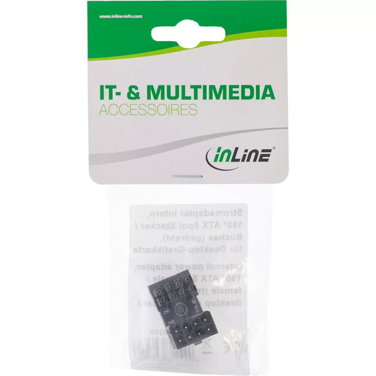 InLine Iekšējais barošanas adapters 180° ATX 8pin Photo 3