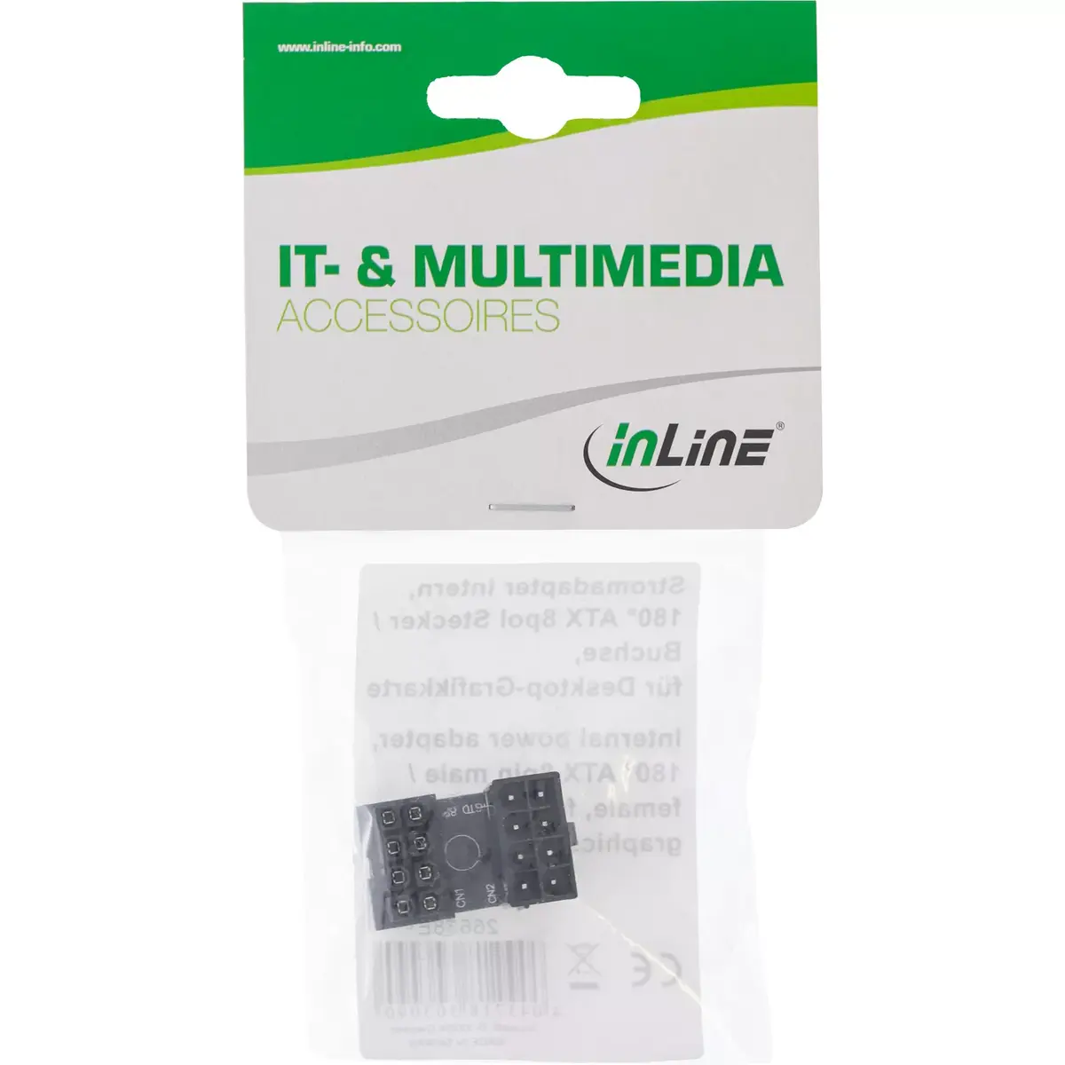 InLine Iekšējais barošanas adapters 180° ATX 8pin Photo 3
