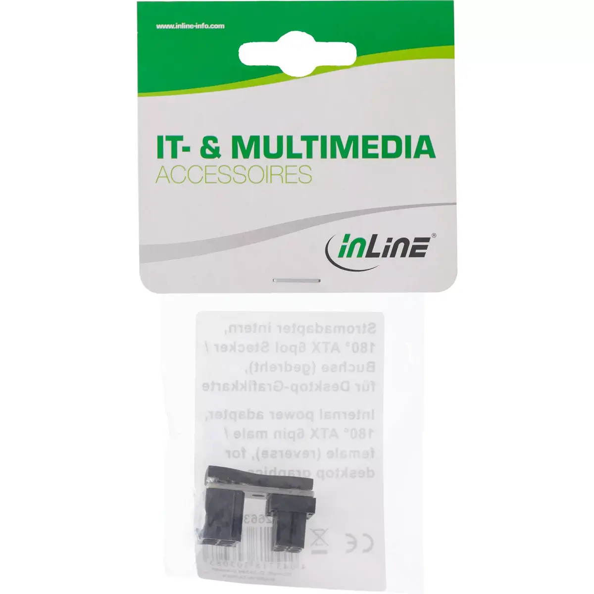 InLine Internal power adapter 180° ATX 6pin Photo 3