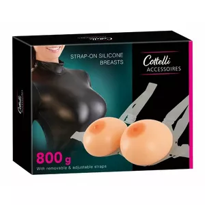 Силиконовые грудные накладки с бретелями Cottelli Collection 24607935001 — 2×400 г, прозрачный регулируемый бюстгальтер 70–90 см