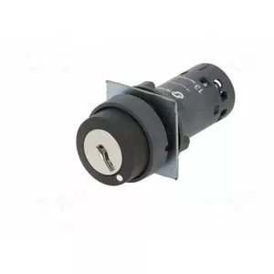 Rotācijas slēdzis 22 mm melns, 2 pozīcijas, 2 NO, 0,3 A 240 VAC