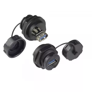 Wire Connector Alcasa IC04-U304 USB A Black Female