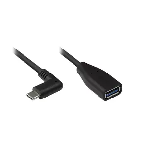 USB kabelis Alcasa 2811-OTGW USB 3.2 Gen 1 0.1m USB C USB A melns