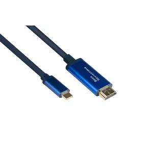 Адаптер видео кабеля Alcasa 4520-CSF015B 1.5м USB Type-C на HDMI Type A Синий