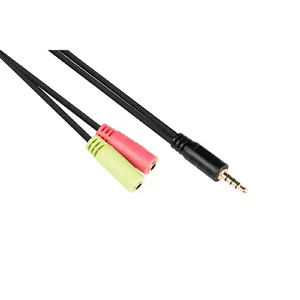 Audio Cable Alcasa AD-HS03 0.2m 3.5mm Male to 2x3.5mm Female Black