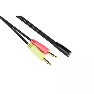 Audio Cable Alcasa AD-HS02 0.2m 2x3.5mm Male to Female Black