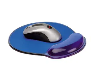 Mousepad with wristrest ROLINE 18.01.2029 — silicone, transparent blue