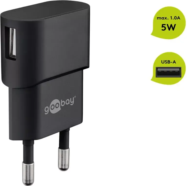 USB lādētājs GOOBAY 5W 1× USB 2.0 Photo 2