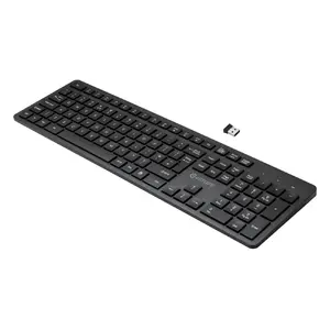 eSTUFF GLB212302 Full-size Wireless Membrane Keyboard USB UK English QWERTY Layout 106 Keys Black Office