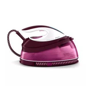 Утюжильная паровая станция Philips GC7842/40 — 2400 Вт, бак 1.5 л, подошва SteamGlide Plus, паровой удар 400 г/мин, бело‑фиолетовая