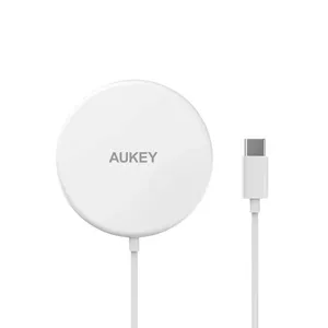 Wireless charging pad Aukey Aircore 15 W USB for headset and smartphone, white, 1.2 m cable