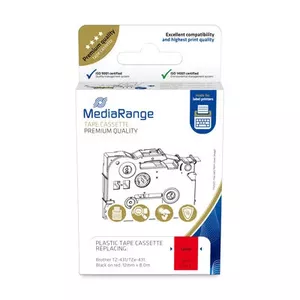 MediaRange Plastic tape cassette Brother TZ-431 12mm 8m black on red
