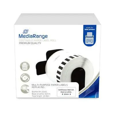 Nepārtraukta papīra etiķete MediaRange DK-22205 62mm