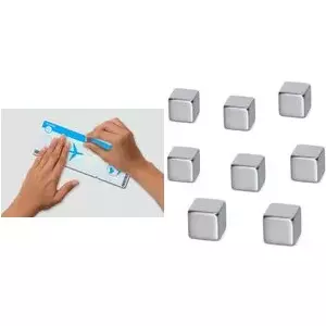 Neodymium Magnet Cube sigel B3101 10×10×10 mm Nickel-coated — strong holding power for notes and displays