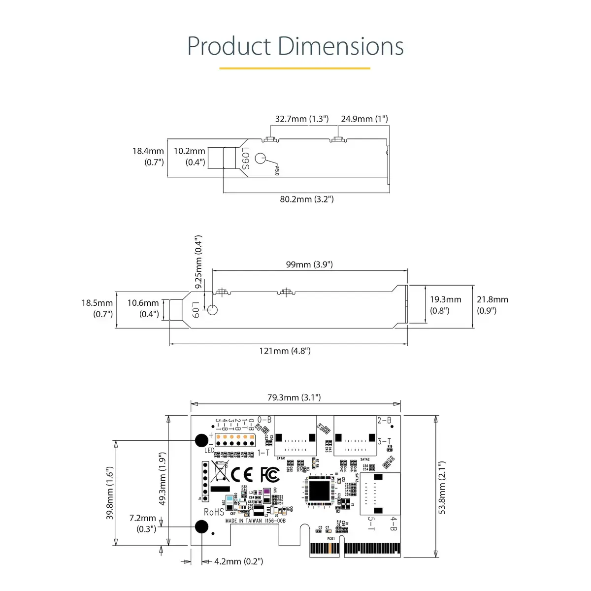 StarTech 2-портовая карта расширения PCIe SATA контроллер Photo 14