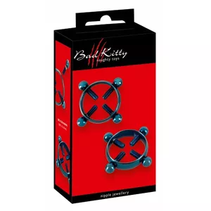 Nipple jewellery Bad Kitty 05394140000 — decorative adjustable stainless steel nipple clamps, outer Ø 2.1 cm, inner Ø 0.4–1.8 cm, 2 pieces