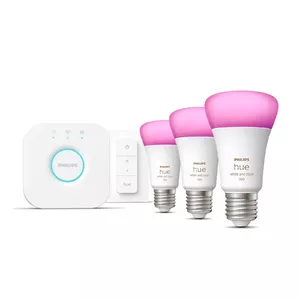 Smart lighting kit Philips Hue White and Colour Ambience Starter kit – 3× E27 11W bulbs, Bluetooth/Zigbee, dimmer