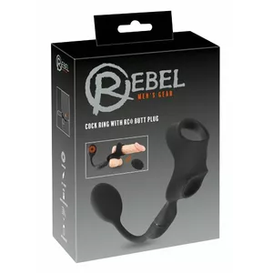 Rebel cock and ball ring with remote-controlled silicone butt plug RC butt P — adjustable, silicone, USB rechargeable