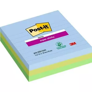 Sticky Notes Post-IT Super Sticky 675-3SS-OAS — lined, assorted colours, pack of 3