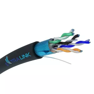 Tīkla kabelis Extralink Twisted pair CAT6 FTP Āra 305m Melns