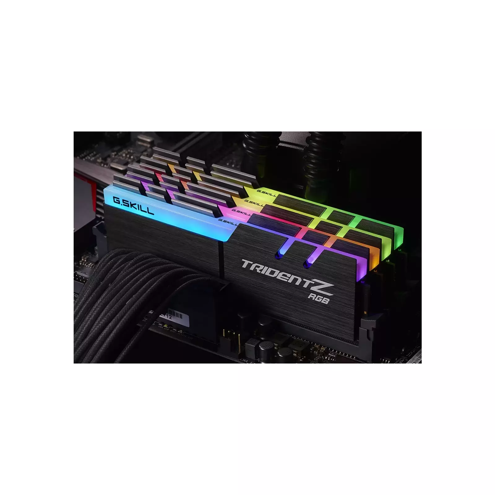 G.SKILL F4-3600C16Q-32GTZR 32 GB (8 GB x 4) Trident Z RGB Series DDR4 3600  MHz Dual Channel Memory Kit - Black with Full Length RGB LED Light bar at