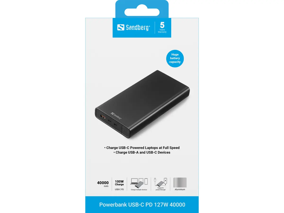Sandberg Powerbank USB-C PD 127W 40000 Photo 2