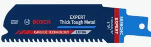 Bosch Expert 2 608 900 364 Carbide Reciprocating Saw Blade for Thin Stainless Steel Sheet, 3 mm Tooth Spacing, 1.2 cm Cutting Thickness