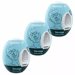 SATISFYER 3 MASTURBATOR EGGS - SAVAGE