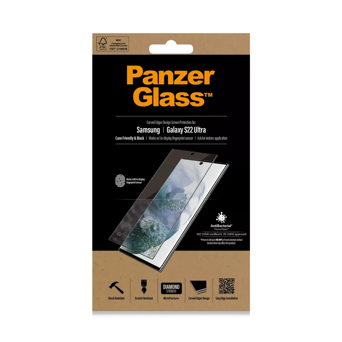 PanzerGlass ® UltraForce1 screen protector for Samsung Galaxy S22 Ultra Photo 2