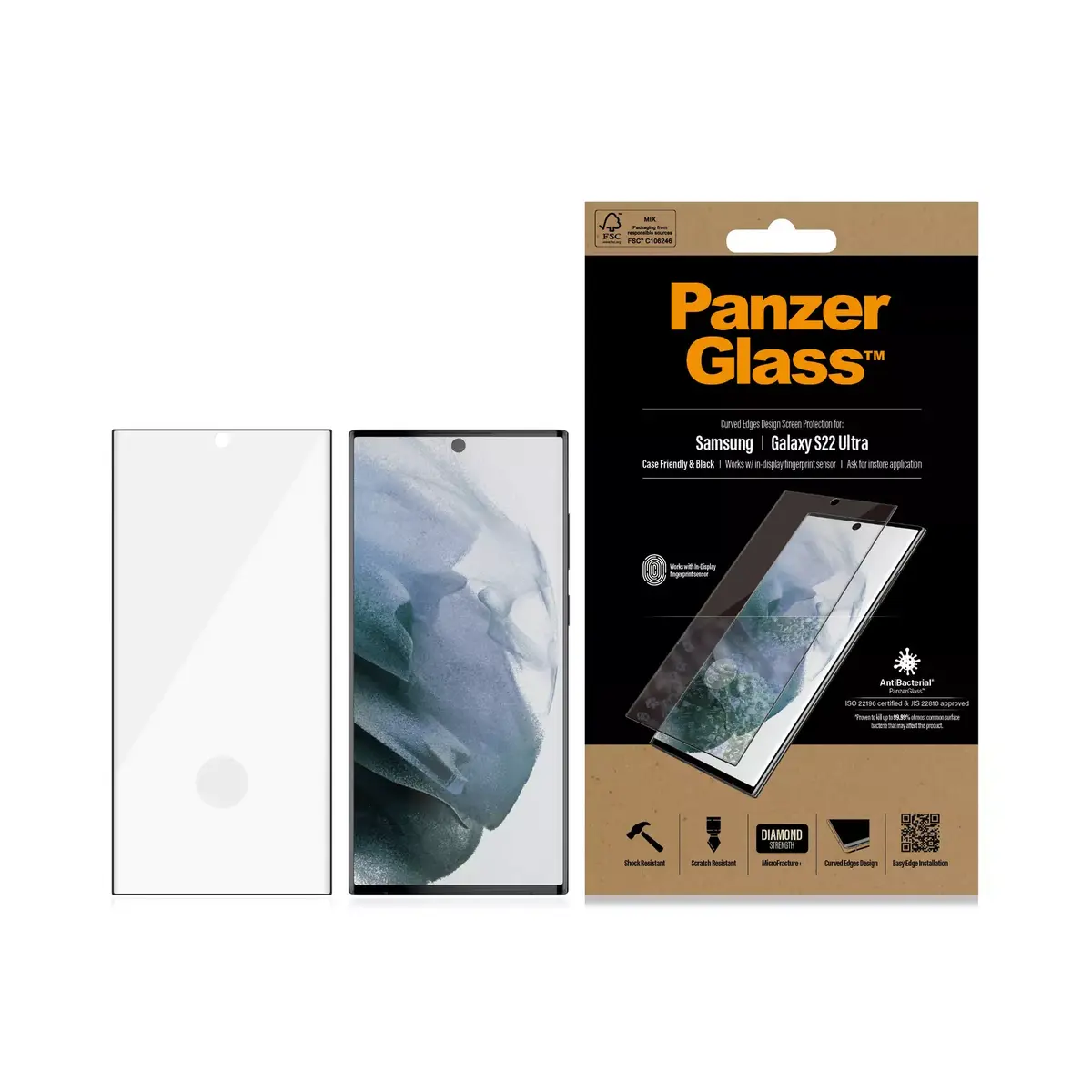 PanzerGlass ® UltraForce1 screen protector for Samsung Galaxy S22 Ultra Photo 3