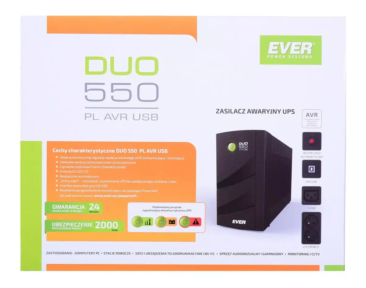 ИБП EVER DUO 550 PL AVR USB 550VA Photo 8