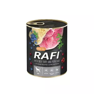 Влажный корм для собак Dolina Noteci Rafi Dog — говяжьи рубцы и ветчина, 800 г, для взрослых, 78% влаги, 9% белка