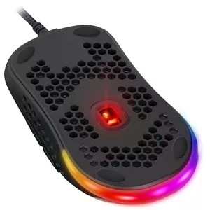 Spēļu pele DEFENDER SHEPARD GM-620L — optiskā, labroka/ambidekstra, līdz 12800 DPI, 6–7 pogas, USB Type-A, melna, kabelis 1.7 m