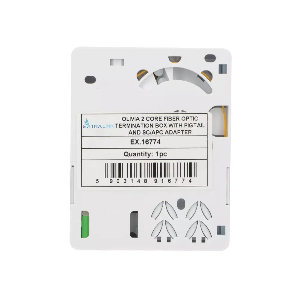 Extralink OLIVIA 2 CORE FIBER OPTIC TERMINATION BOX WITH PIGTAIL AND SC/APC ADAPTER EX.16774 Photo 2