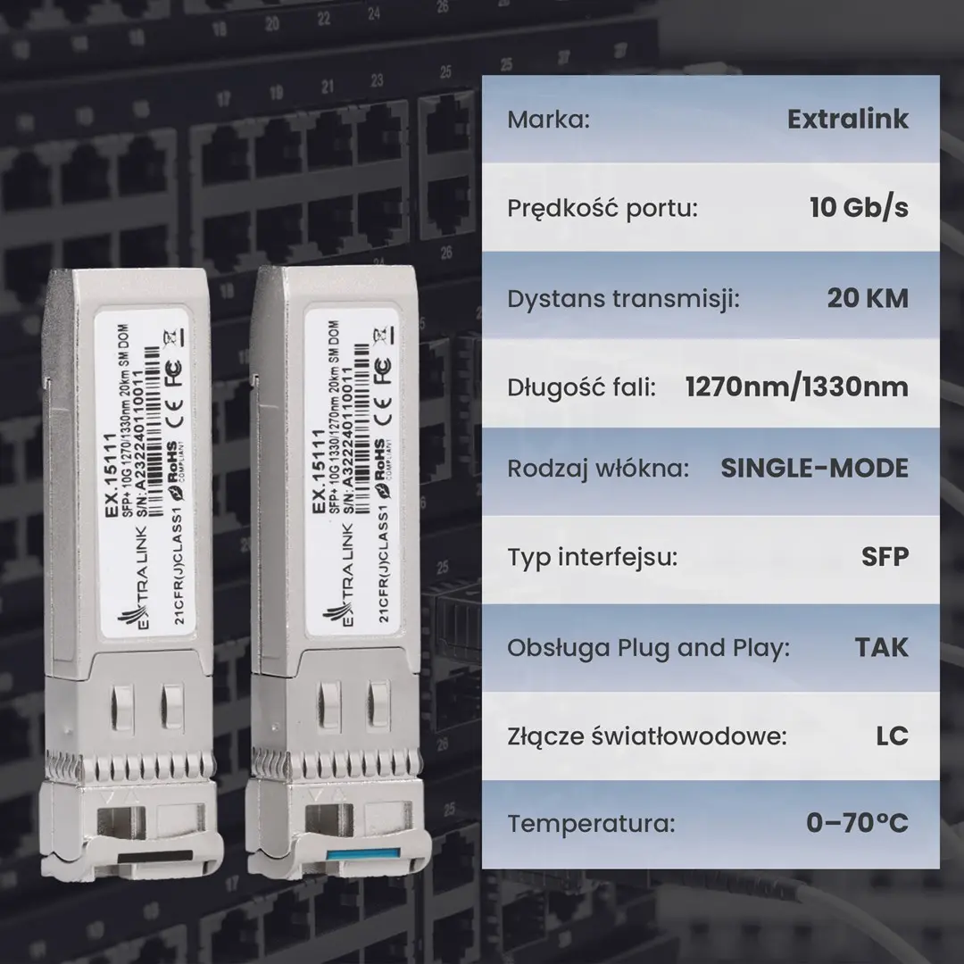 Extralink SFP+ 10G SFP+ WDM Модуль Photo 6