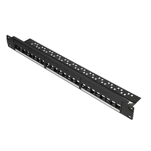 Patchpanel Extralink 24-port U/UTP (UTP) modular, 1U, black, 482.6 mm width