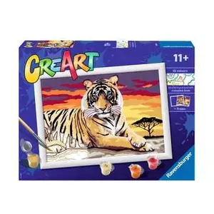 Набор по номерам Ravensburger CreArt Majestic Tiger — 16 акриловых красок, для детей